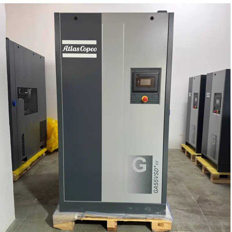 एटलस कोप्को GA55VSD+FF 55kW 75HP ऑयल इंजेक्टेड स्क्रू एयर कंप्रेसर औद्योगिक के लिए मूल